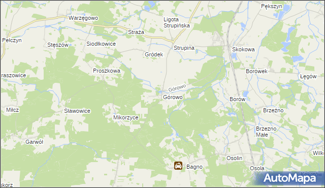 mapa Górowo gmina Prusice, Górowo gmina Prusice na mapie Targeo