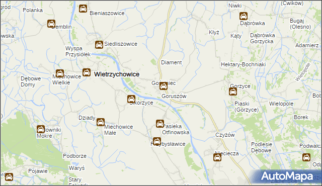 mapa Goruszów, Goruszów na mapie Targeo