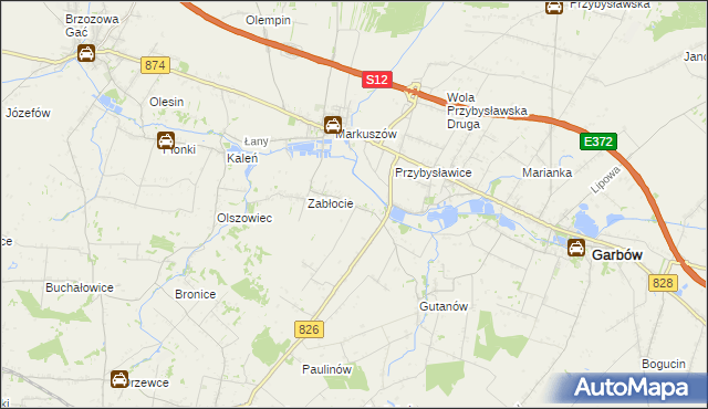 mapa Góry gmina Markuszów, Góry gmina Markuszów na mapie Targeo