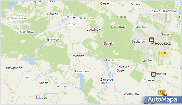 mapa Góry Lasochowskie, Góry Lasochowskie na mapie Targeo