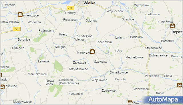 mapa Gorzków gmina Kazimierza Wielka, Gorzków gmina Kazimierza Wielka na mapie Targeo