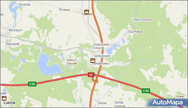 mapa Gościkowo, Gościkowo na mapie Targeo