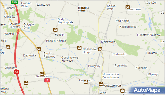 mapa Gościmowice Drugie, Gościmowice Drugie na mapie Targeo