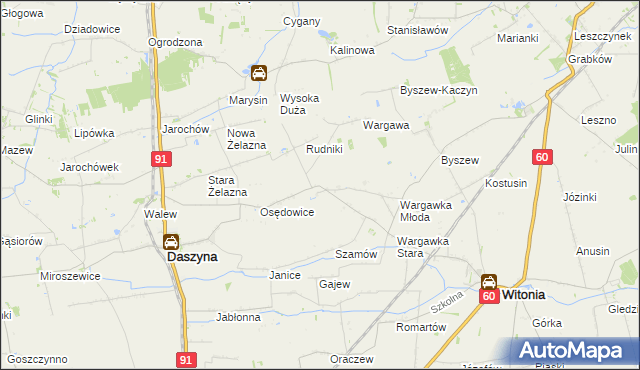 mapa Gozdków gmina Witonia, Gozdków gmina Witonia na mapie Targeo