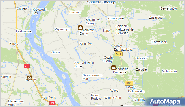 mapa Goźlin Mały, Goźlin Mały na mapie Targeo