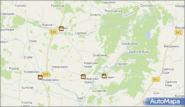 mapa Grabówiec gmina Mochowo, Grabówiec gmina Mochowo na mapie Targeo