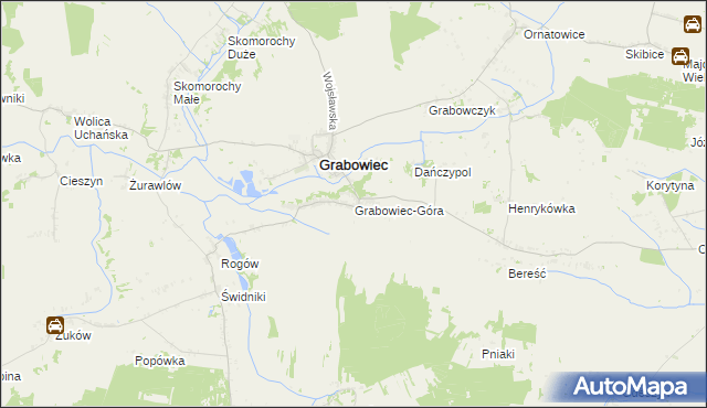 mapa Grabowiec-Góra, Grabowiec-Góra na mapie Targeo