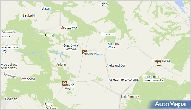 mapa Grabówka-Kolonia, Grabówka-Kolonia na mapie Targeo