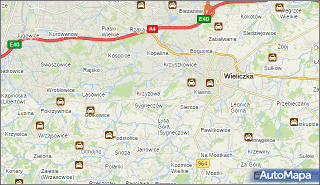 mapa Grabówki gmina Wieliczka, Grabówki gmina Wieliczka na mapie Targeo