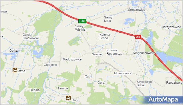 mapa Gracze, Gracze na mapie Targeo