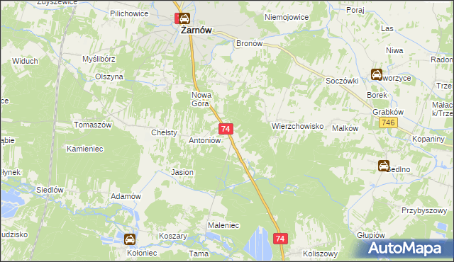 mapa Grębenice, Grębenice na mapie Targeo