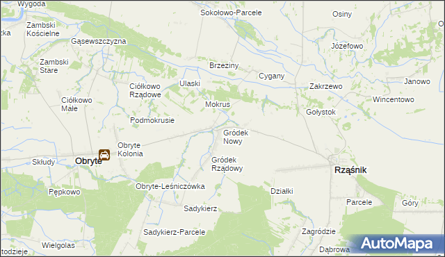 mapa Gródek Nowy, Gródek Nowy na mapie Targeo