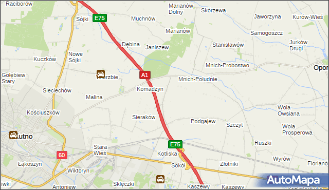 mapa Grotowice gmina Oporów, Grotowice gmina Oporów na mapie Targeo