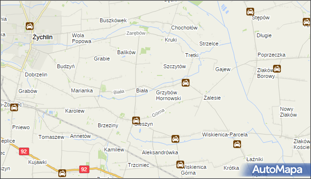 mapa Grzybów Hornowski, Grzybów Hornowski na mapie Targeo