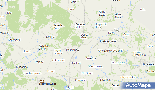 mapa Gumnisko gmina Kiełczygłów, Gumnisko gmina Kiełczygłów na mapie Targeo