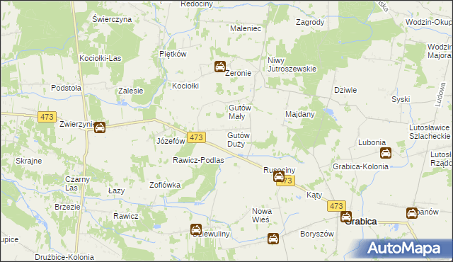 mapa Gutów Duży, Gutów Duży na mapie Targeo