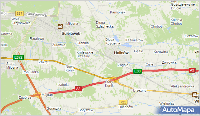 mapa Hipolitów gmina Halinów, Hipolitów gmina Halinów na mapie Targeo