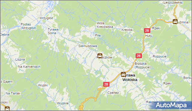 mapa Hołuczków, Hołuczków na mapie Targeo