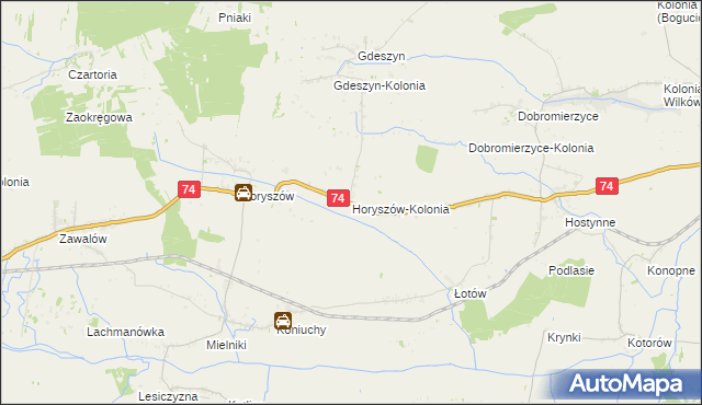 mapa Horyszów-Kolonia, Horyszów-Kolonia na mapie Targeo