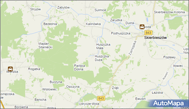 mapa Huszczka Duża, Huszczka Duża na mapie Targeo