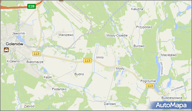 mapa Imno gmina Goleniów, Imno gmina Goleniów na mapie Targeo