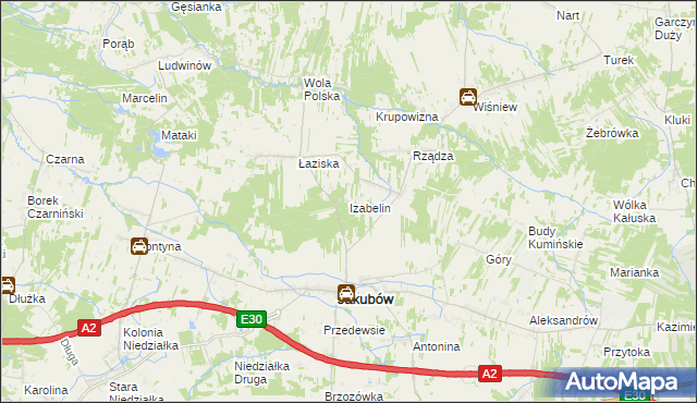 mapa Izabelin gmina Jakubów, Izabelin gmina Jakubów na mapie Targeo