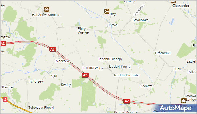 mapa Izdebki-Błażeje, Izdebki-Błażeje na mapie Targeo