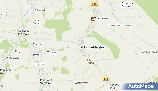 mapa Jabłonna-Majątek, Jabłonna-Majątek na mapie Targeo