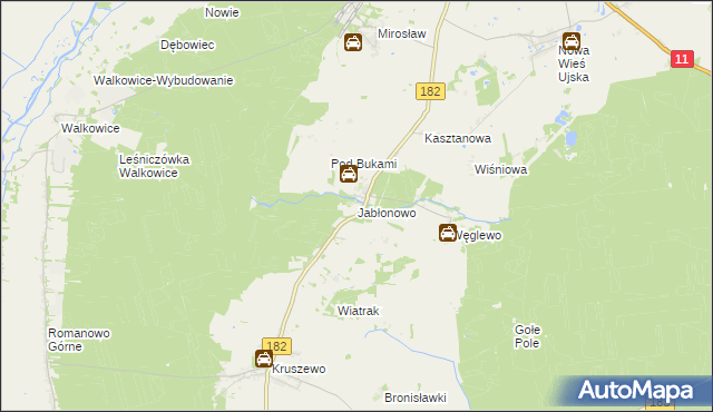 mapa Jabłonowo gmina Ujście, Jabłonowo gmina Ujście na mapie Targeo