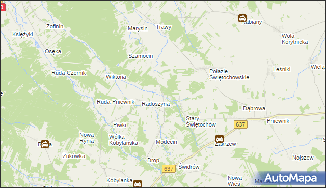 mapa Jaczewek, Jaczewek na mapie Targeo