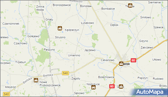 mapa Jączewo, Jączewo na mapie Targeo