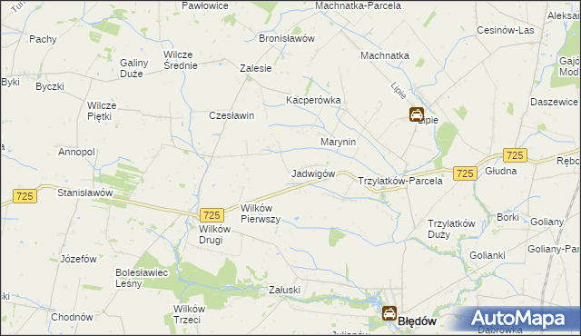 mapa Jadwigów gmina Błędów, Jadwigów gmina Błędów na mapie Targeo