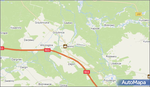 mapa Jadwiżyn gmina Bobolice, Jadwiżyn gmina Bobolice na mapie Targeo