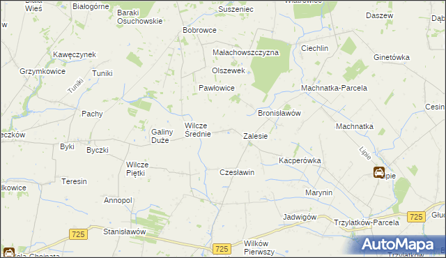 mapa Jakubów gmina Błędów, Jakubów gmina Błędów na mapie Targeo