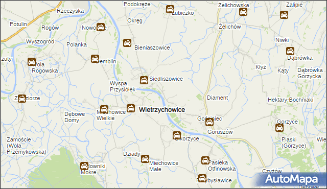 mapa Janikowice gmina Żabno, Janikowice gmina Żabno na mapie Targeo