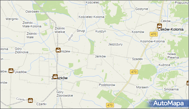 mapa Janków gmina Żelazków, Janków gmina Żelazków na mapie Targeo