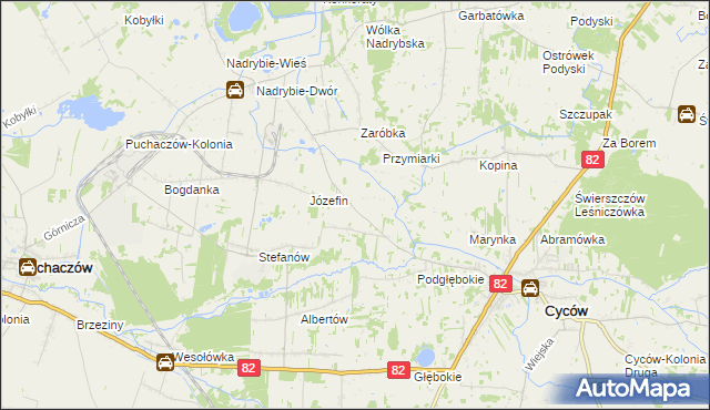 mapa Janowica gmina Cyców, Janowica gmina Cyców na mapie Targeo