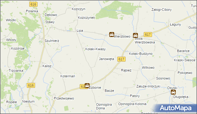 mapa Janowięta, Janowięta na mapie Targeo