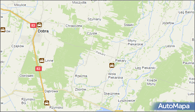 mapa Januszówka gmina Dobra, Januszówka gmina Dobra na mapie Targeo