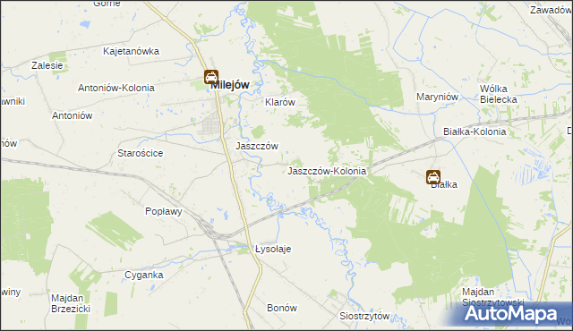 mapa Jaszczów-Kolonia, Jaszczów-Kolonia na mapie Targeo