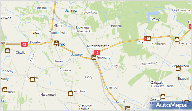 mapa Jaworzno gmina Rudniki, Jaworzno gmina Rudniki na mapie Targeo