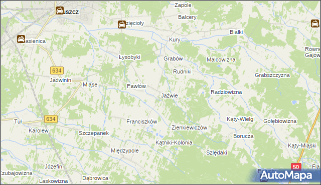 mapa Jaźwie, Jaźwie na mapie Targeo