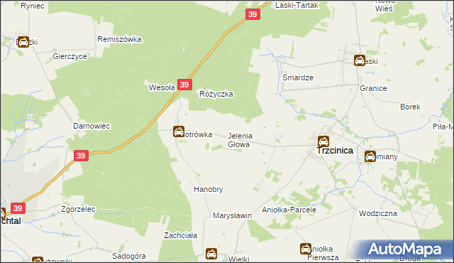 mapa Jelenia Głowa, Jelenia Głowa na mapie Targeo