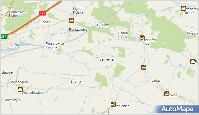 mapa Jemielna, Jemielna na mapie Targeo