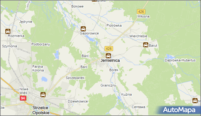 mapa Jemielnica, Jemielnica na mapie Targeo