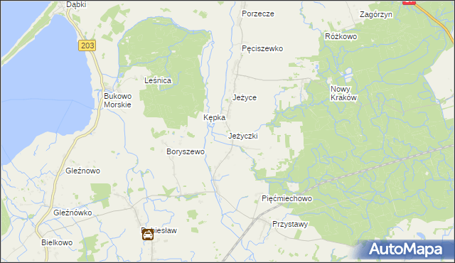 mapa Jeżyczki, Jeżyczki na mapie Targeo