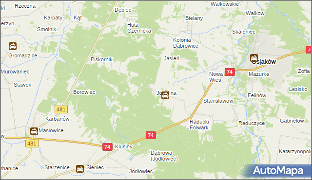 mapa Józefina gmina Osjaków, Józefina gmina Osjaków na mapie Targeo