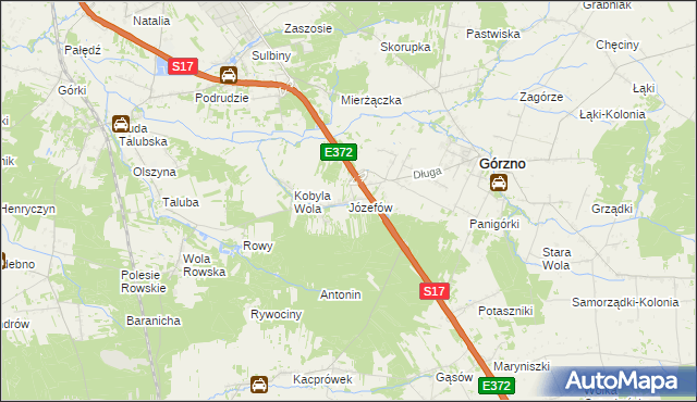 mapa Józefów gmina Górzno, Józefów gmina Górzno na mapie Targeo