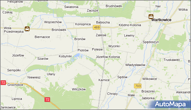 mapa Józefów-Kolonia, Józefów-Kolonia na mapie Targeo