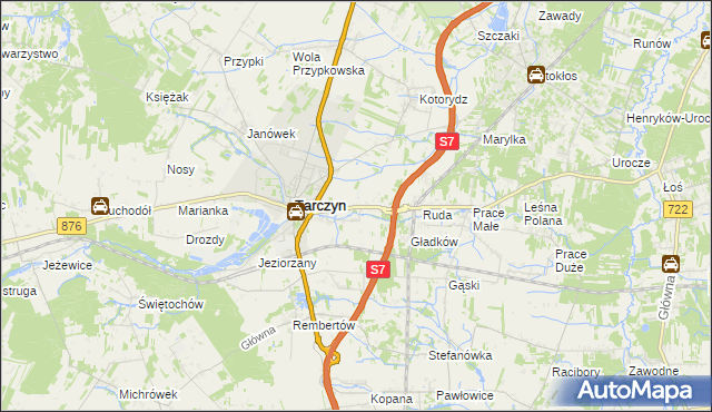 mapa Józefowice gmina Tarczyn, Józefowice gmina Tarczyn na mapie Targeo